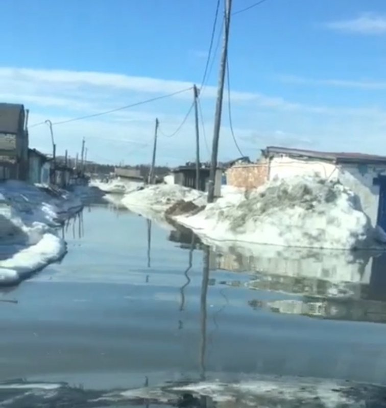Затопило гаражи в Ковдоре Затопило гаражи в Ковдоре