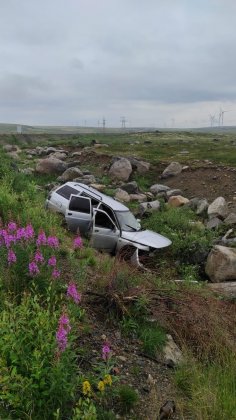 Вылетела на камни машина на развилке «Териберка - Туманный» Вылетела на камни машина на развилке «Териберка - Туманный»