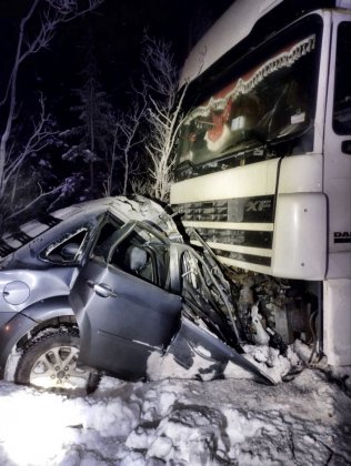 Погибли двое: иномарка «ушла» под фуру в Кольском районе Погибли двое: иномарка «ушла» под фуру в Кольском районе