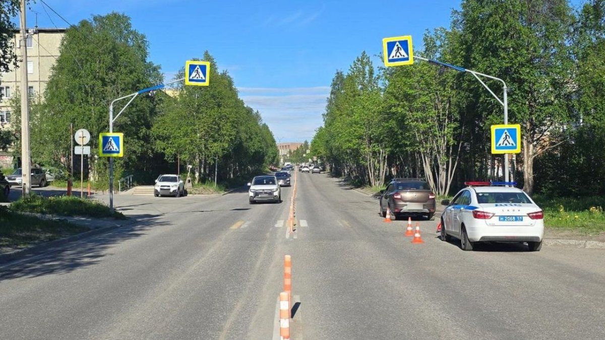 Место ДТП в Апатитах