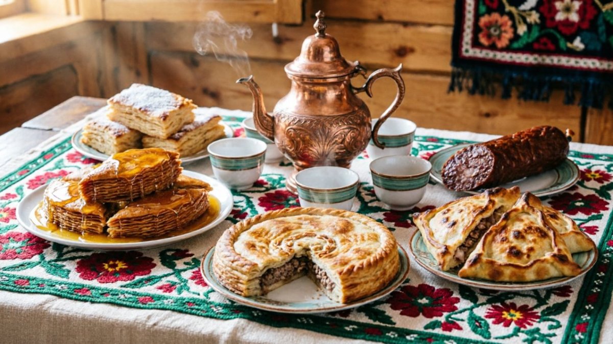 стол с татарскими угощениями