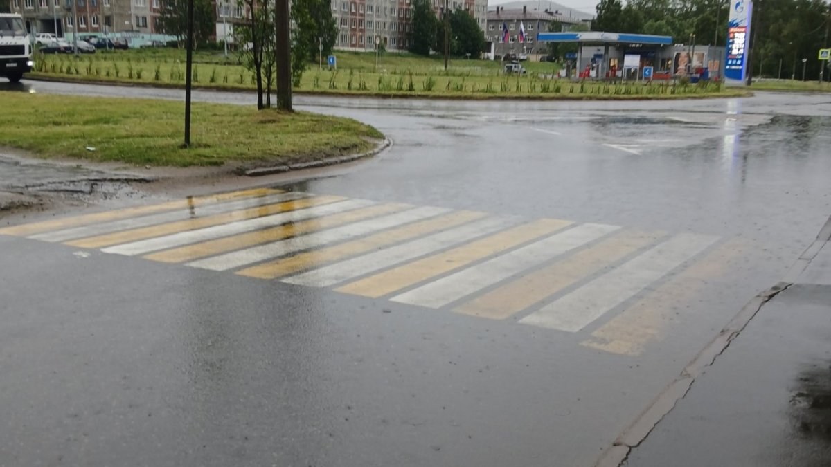 Затопленный пешеходный переход Кандалакша