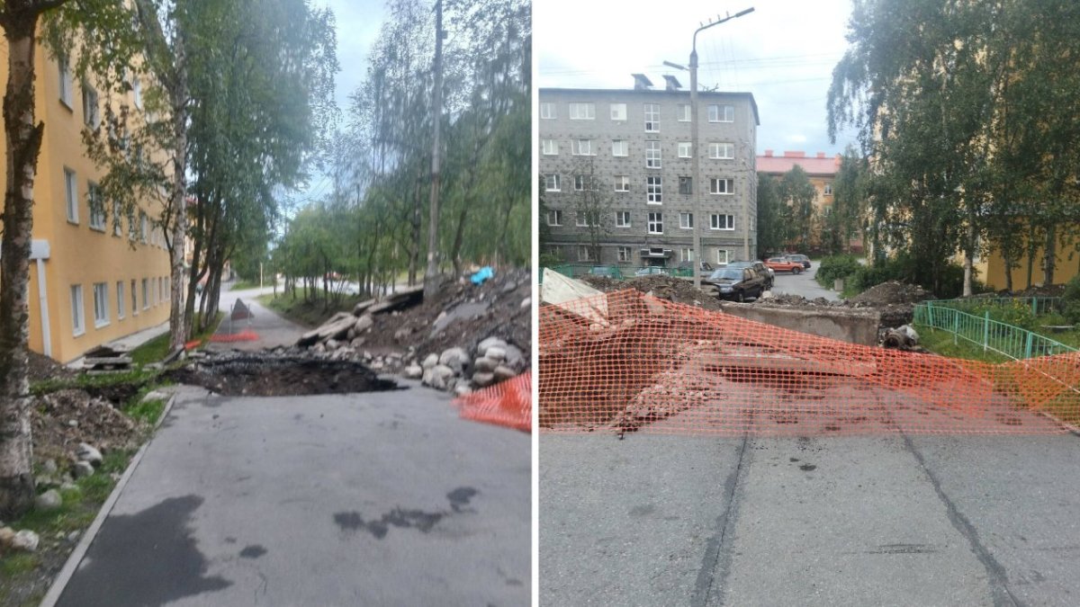 Раскопанный двор в Кандалакше