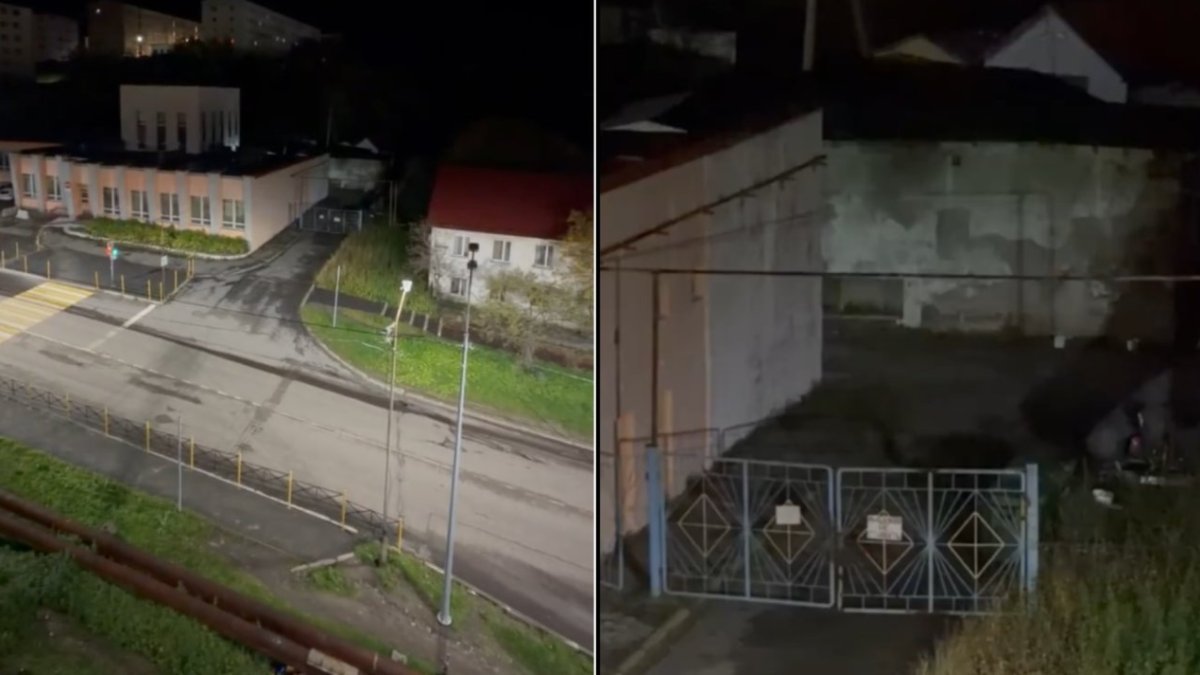Ночная улица в Североморске