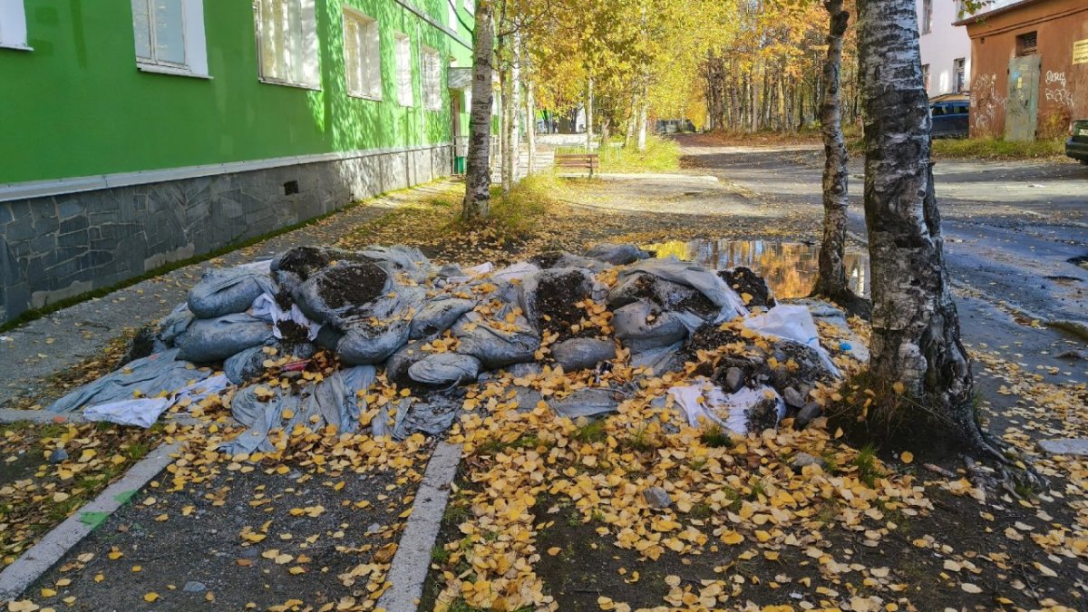 Хлам во дворе Апатитов