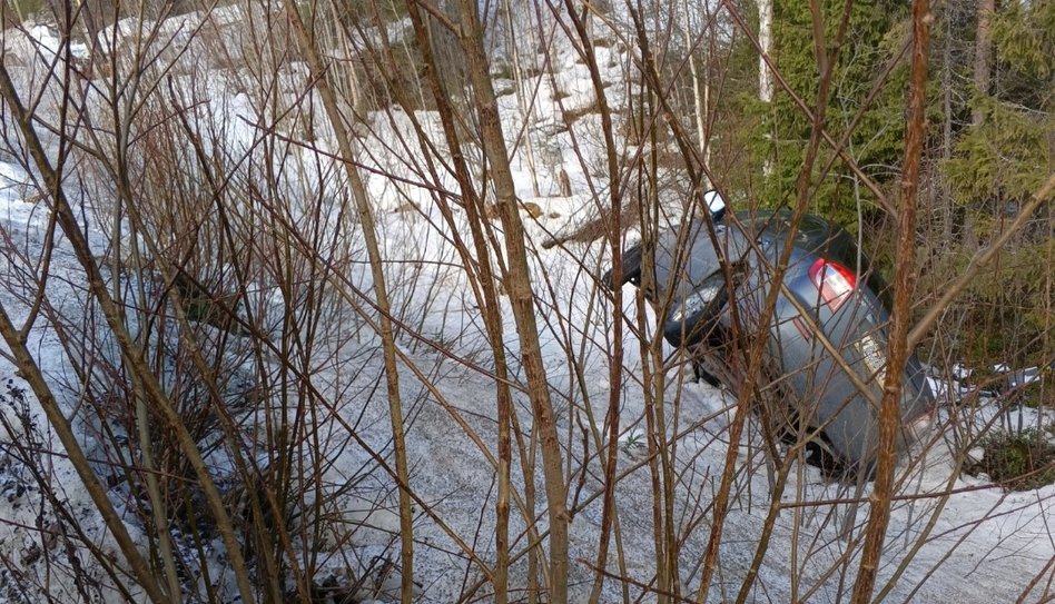 Авто вылетело в кювет на скользкой дороге под Кандалакшей — соцсети
