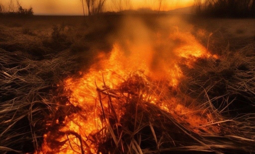 Возле жилого дома в Кандалакше выгорело 200 кв. м. сухой травы