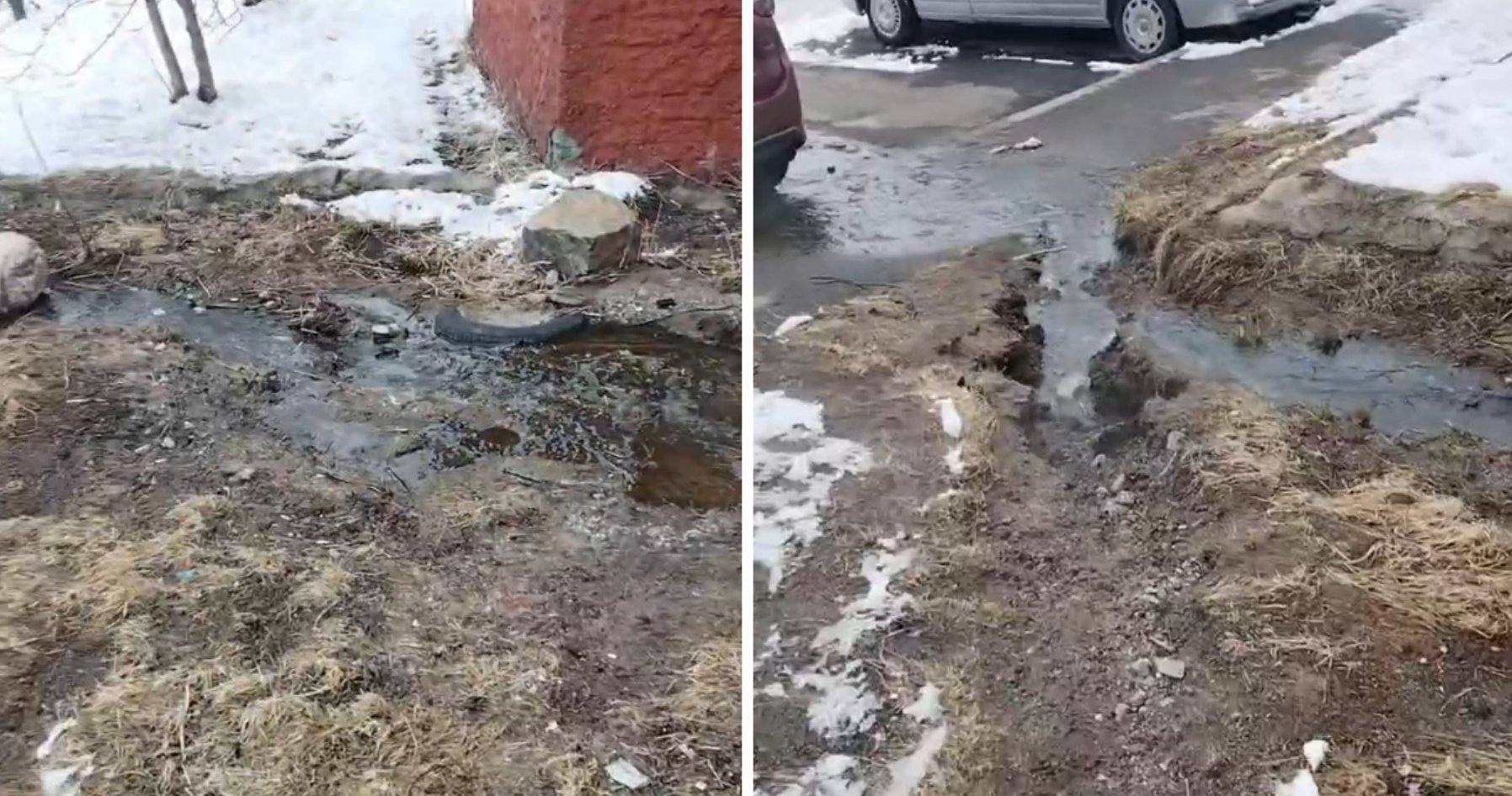 «Тонны воды стекают через дом»: мурманчане с Верхне-Ростинского шоссе больше месяца ждут устранения протечки