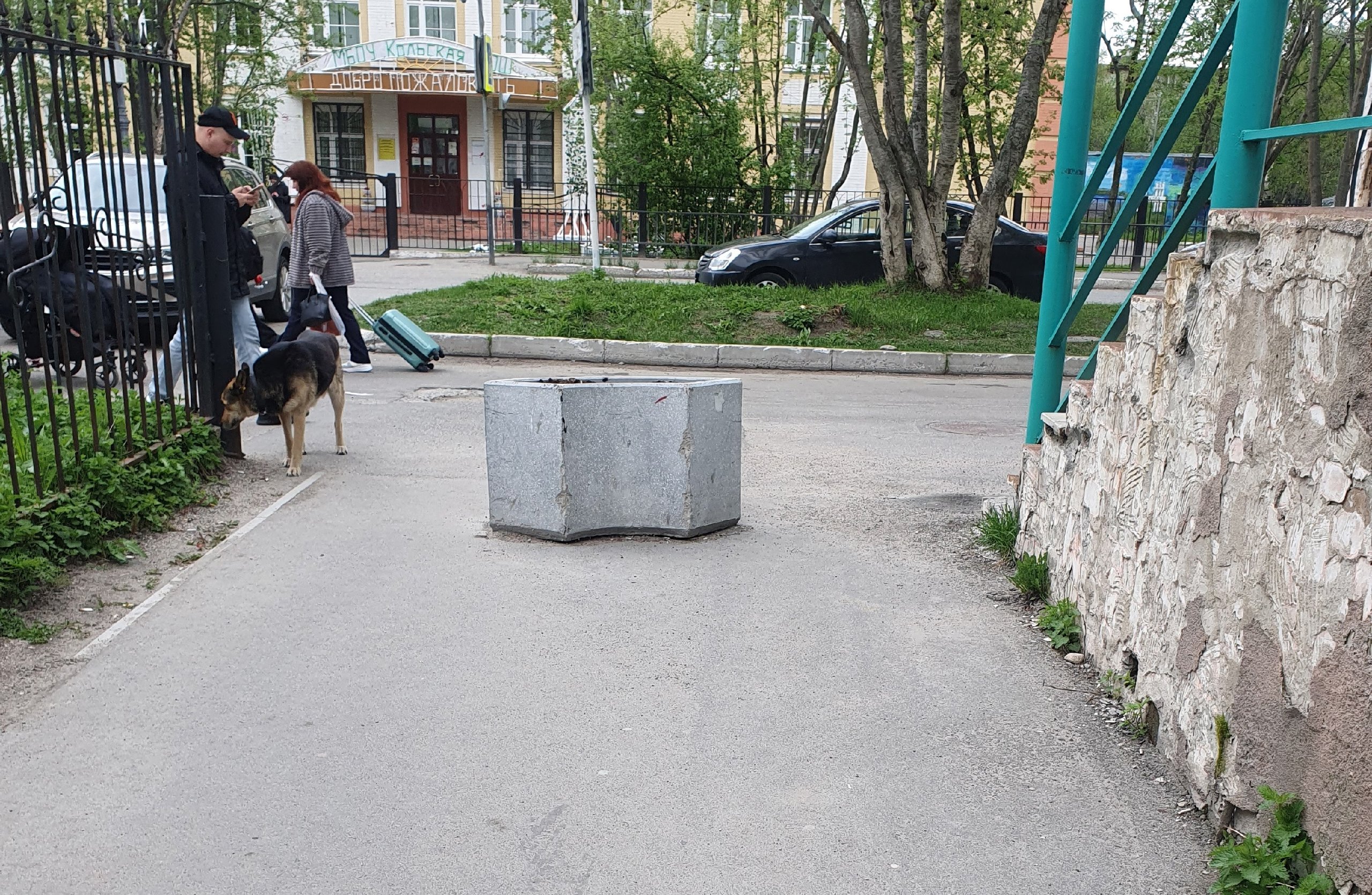 Клумба или урна: объект с песком и окурками в Коле вызвал недоумение у северян
