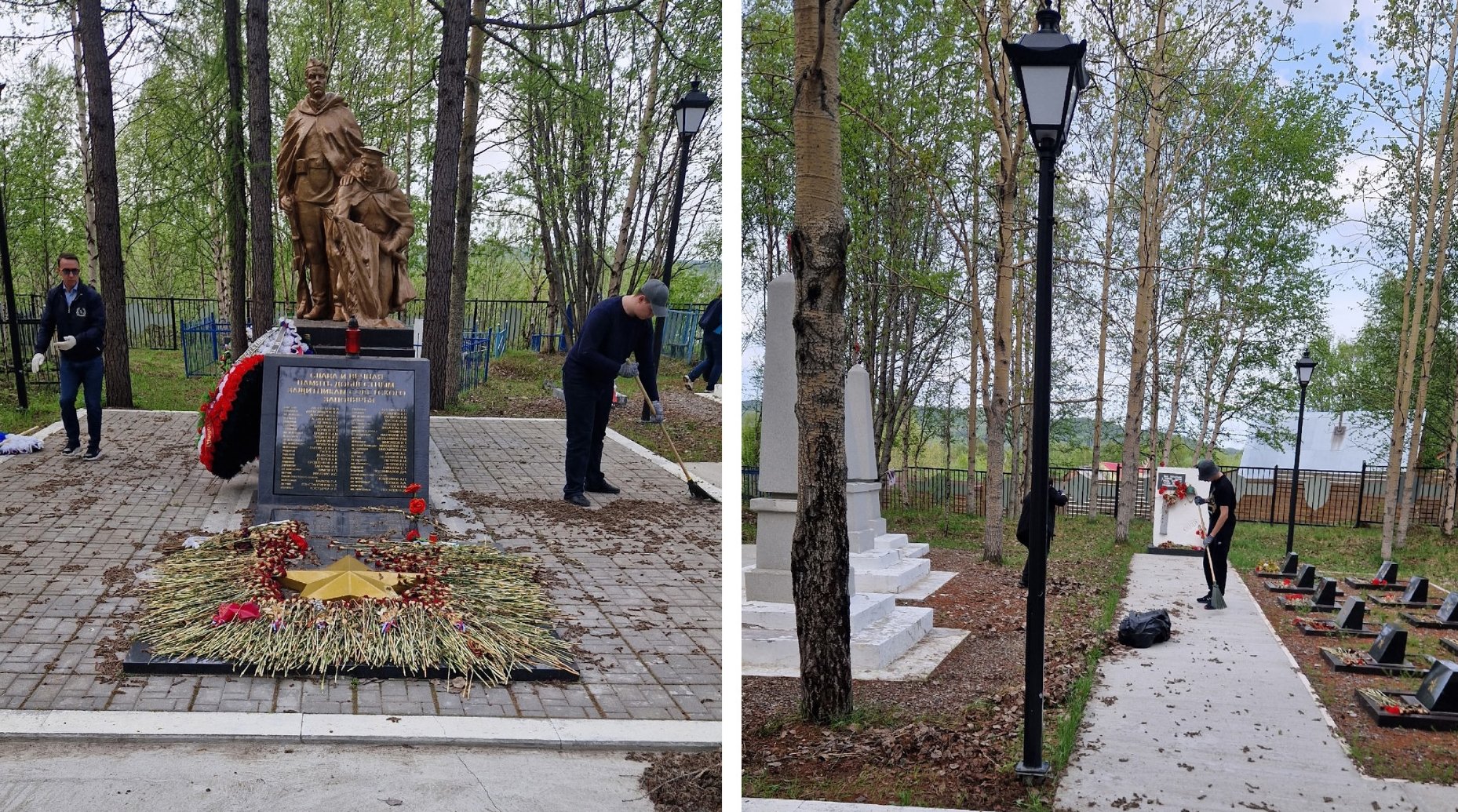 Волонтеры навели порядок на мемориальном воинском кладбище в Мурмашах