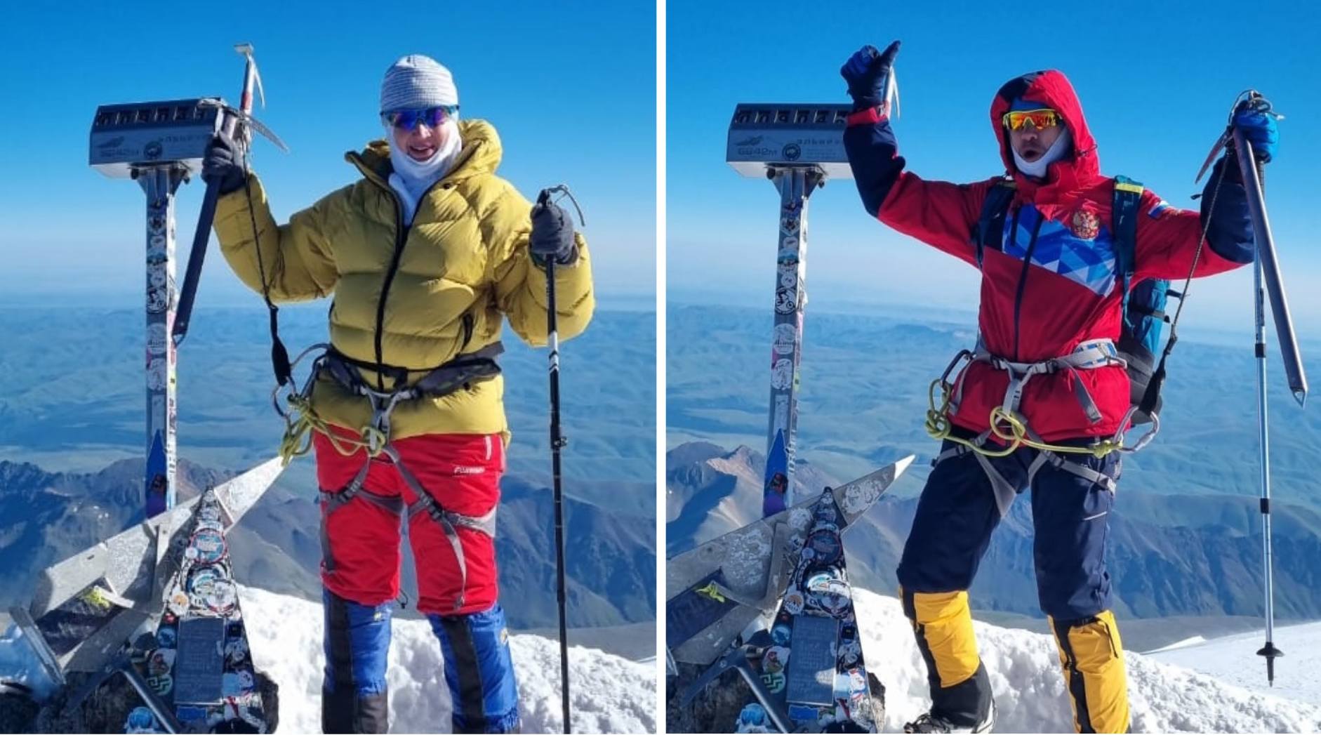Семейная пара из Оленегорска покорила Эльбрус