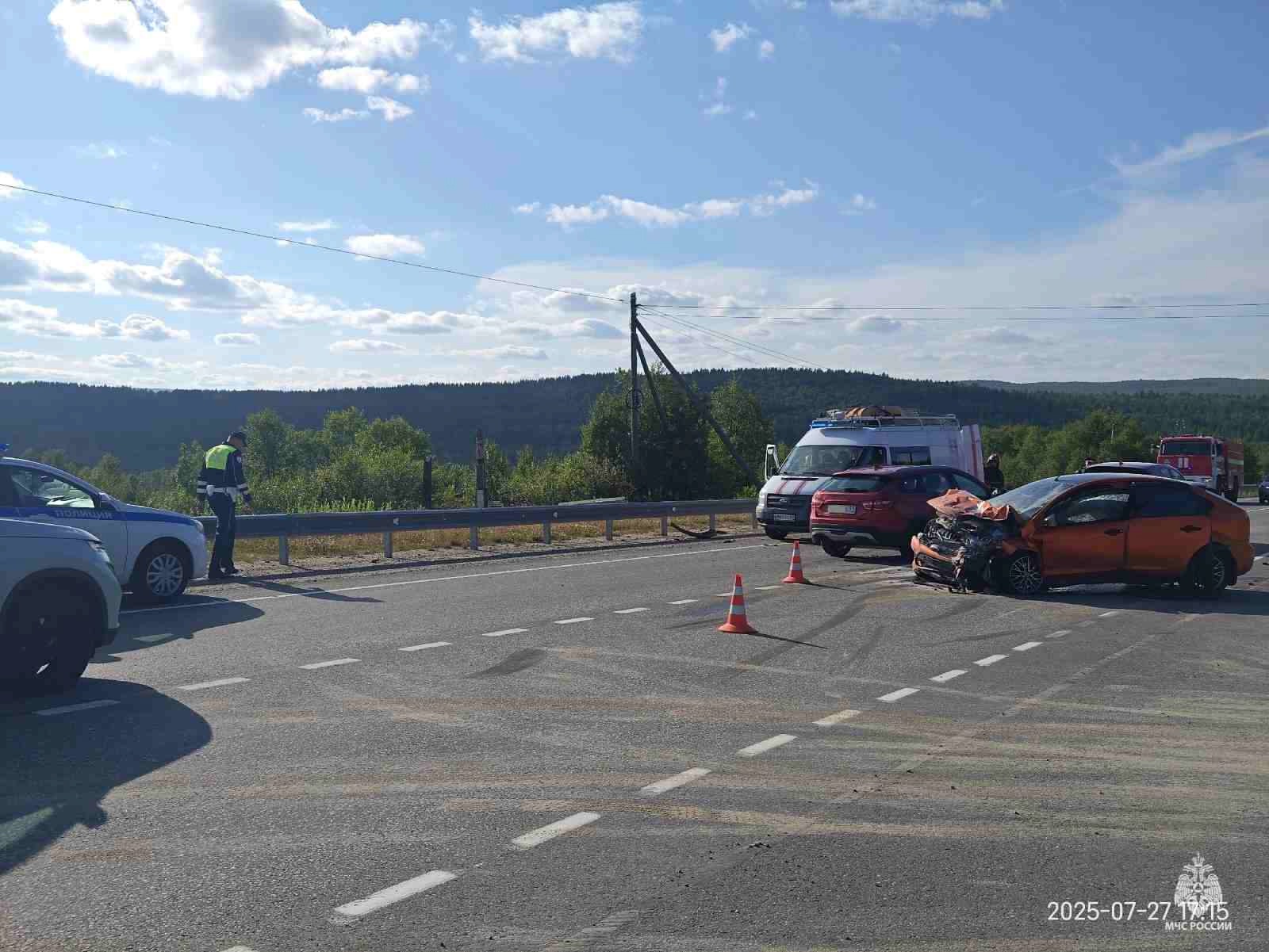 В Кольском округе 5 человек пострадали в лобовой аварии
