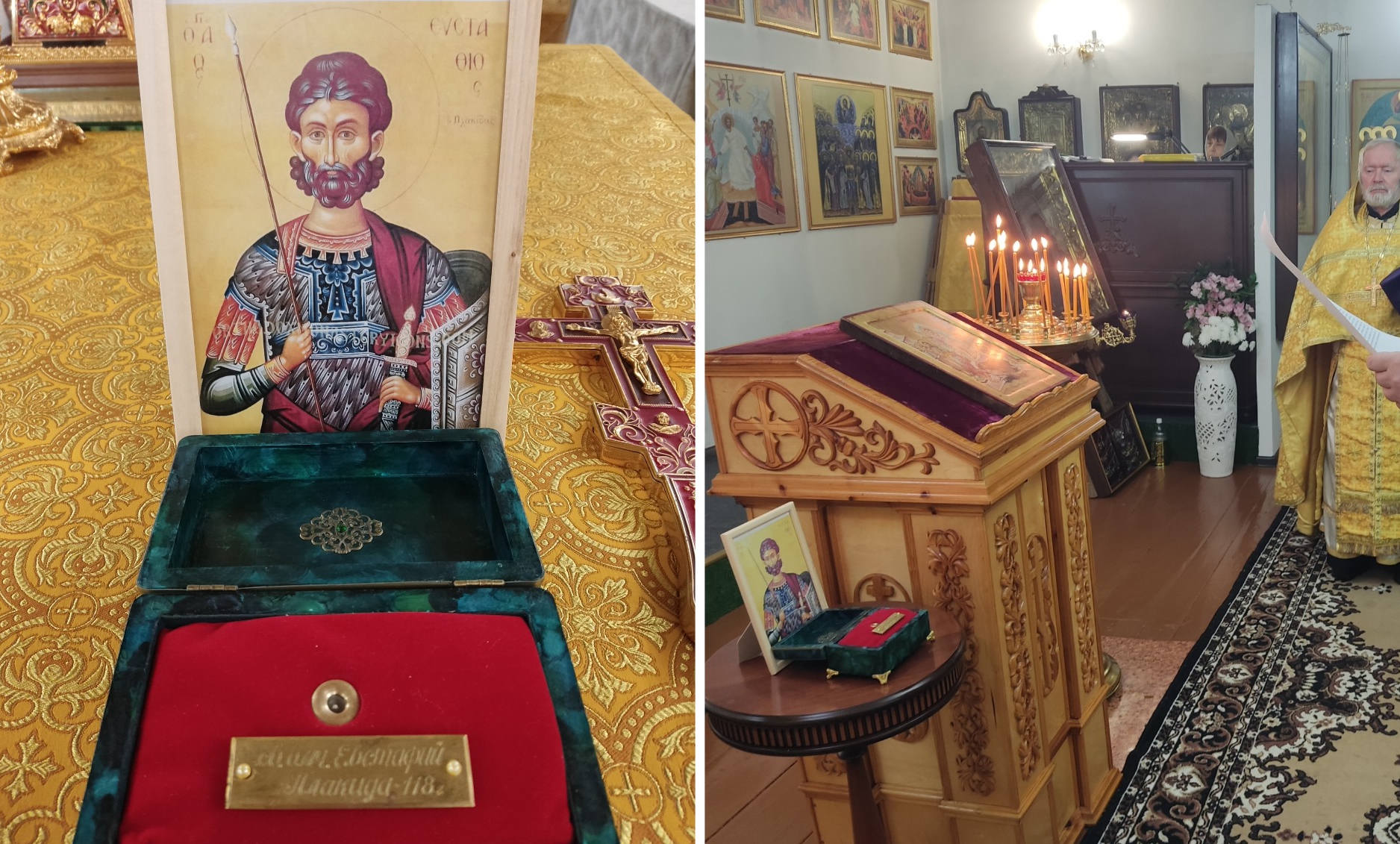 Ковчег с частицей мощей святого великомученика Евстафия Плакиды передали в храм Умбы