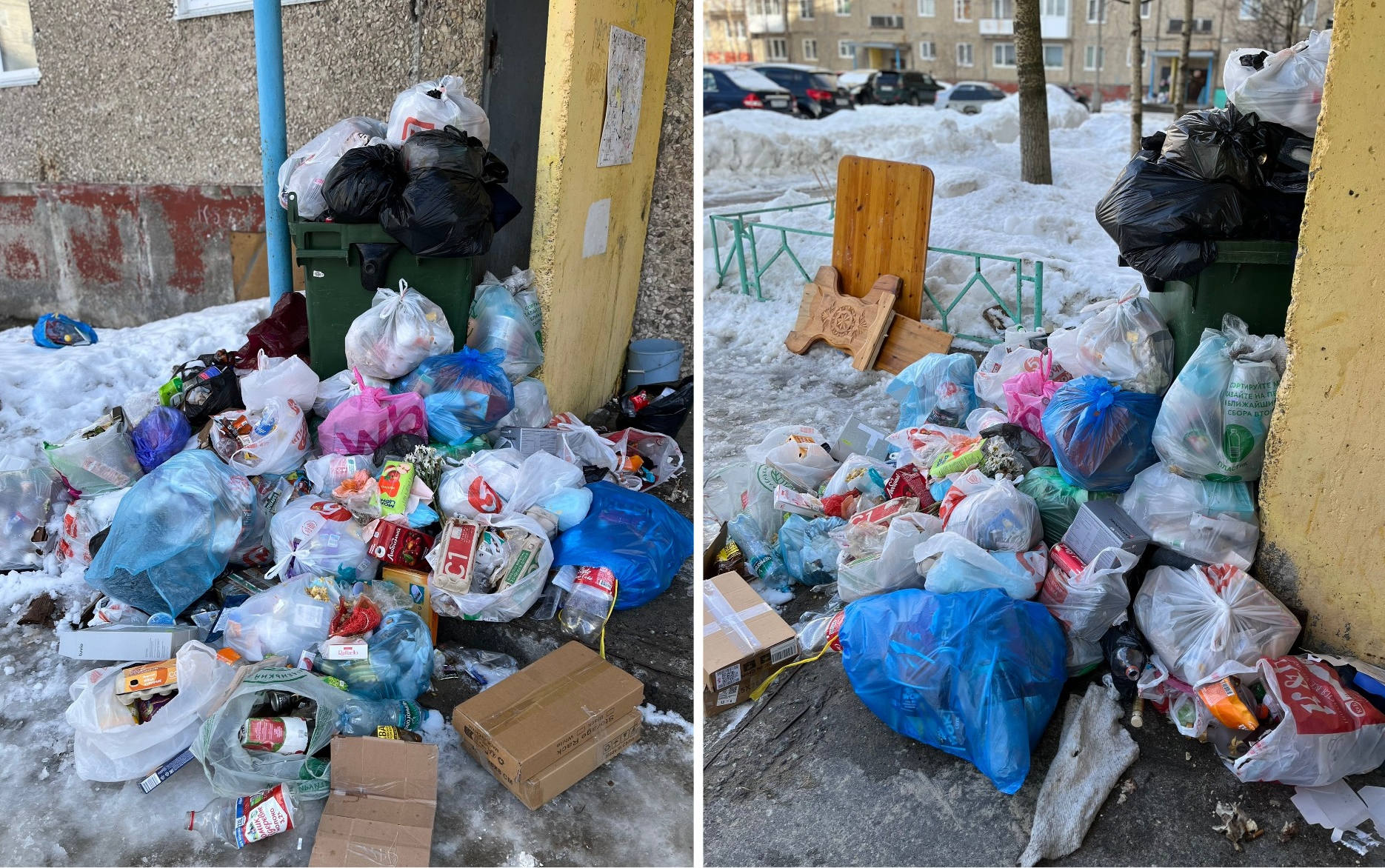 Посмотрели на горы отходов и уехали: дворы Мончегорска утопают в мусоре при расчищенных дорогах