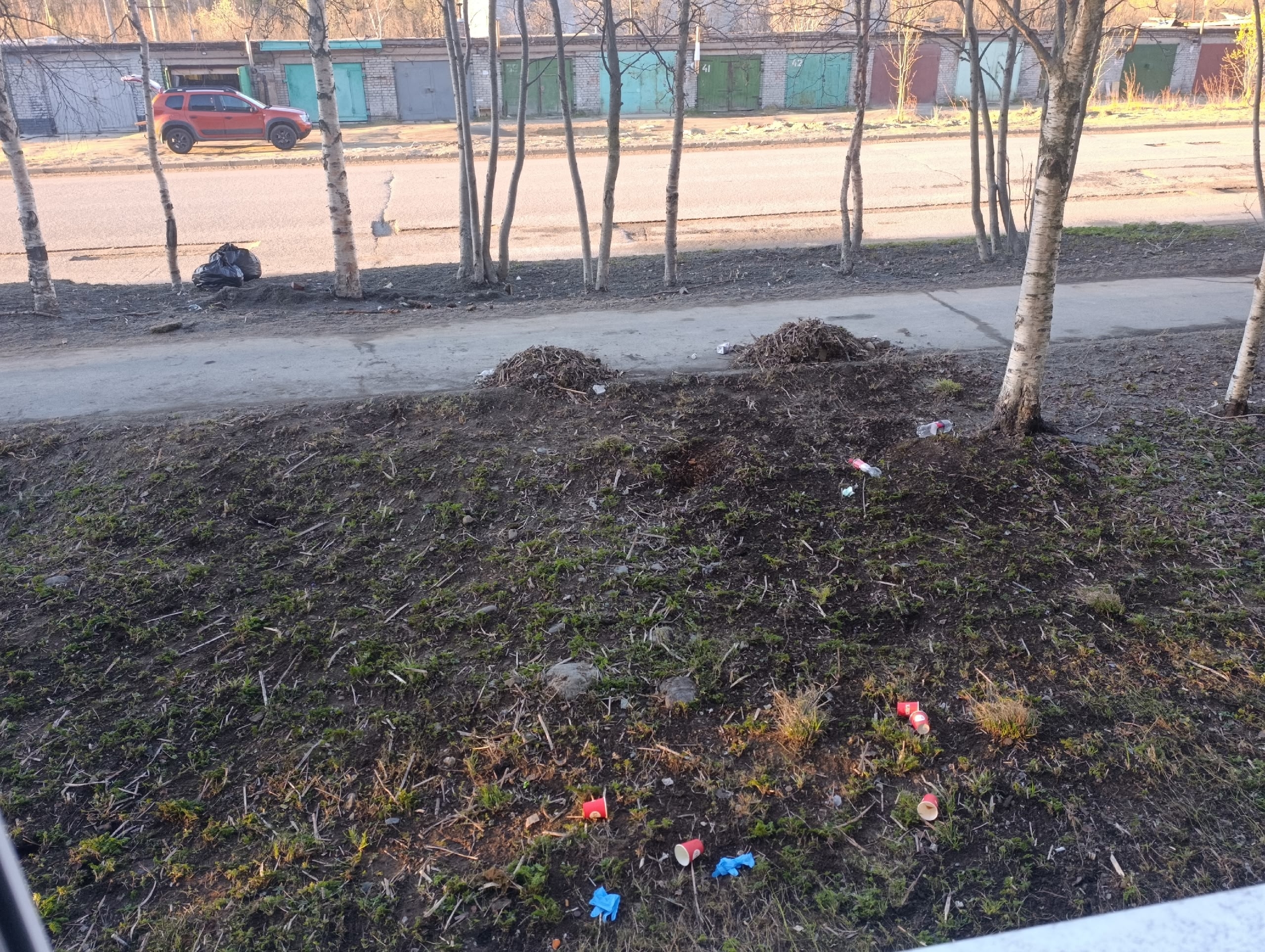 «Хватило на час»: в Апатитах активистка в одиночку очистила палисадник, но соседи тут же закидали его мусором